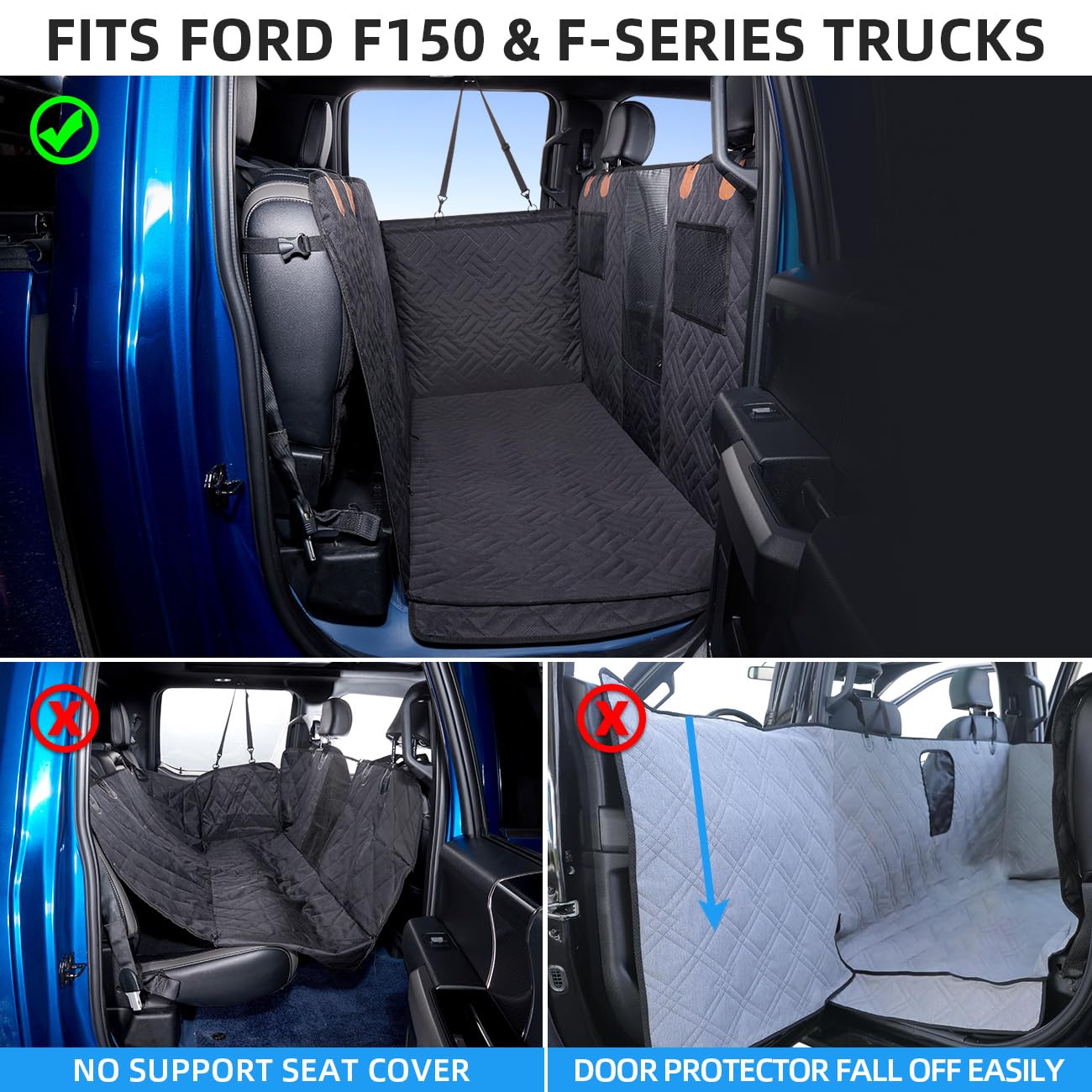ABE back seat dog bed coverage creates a roomy resting area for multiple or elderly dogs