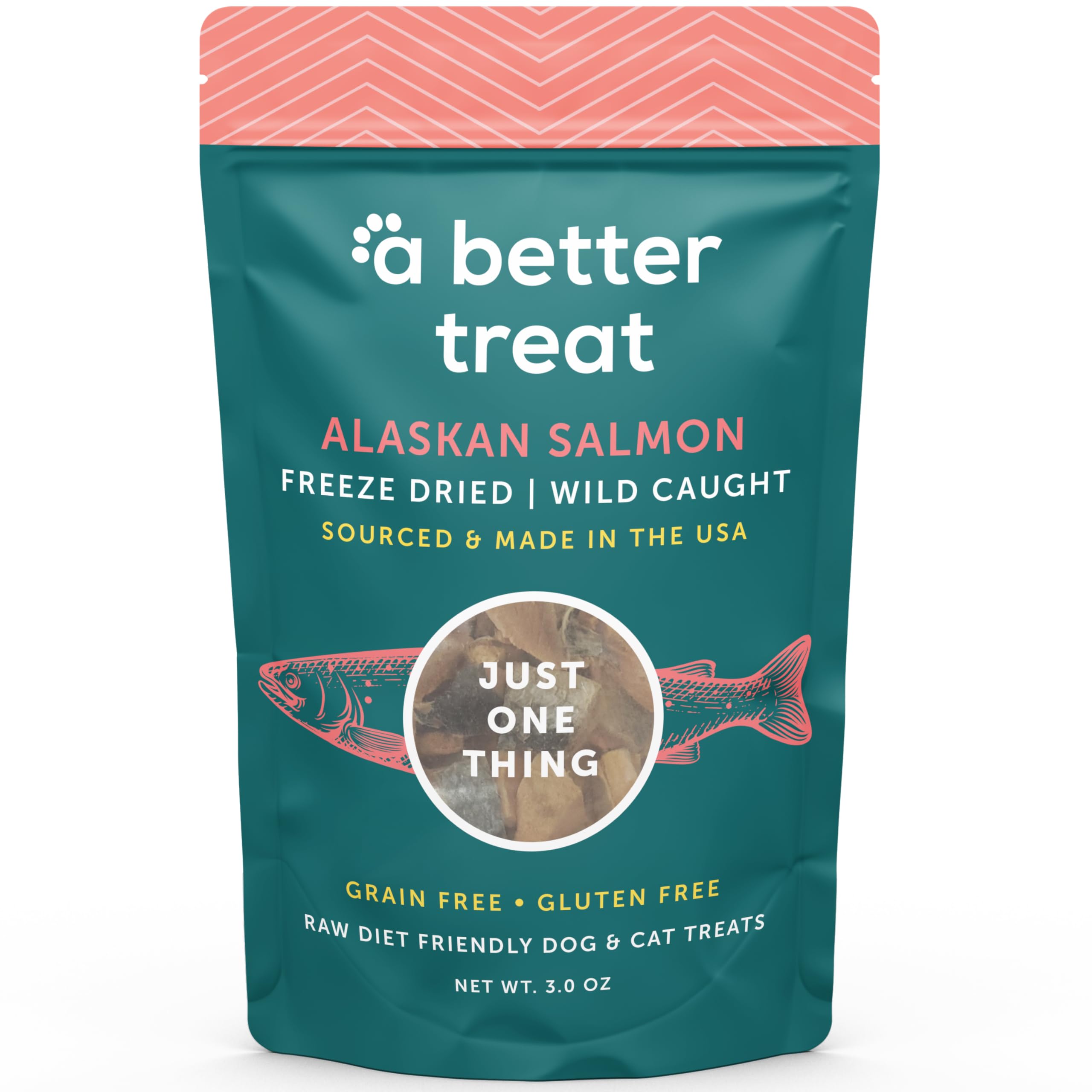 A Better Treat freeze dried salmon treats in packaging offer a high-value training reward.