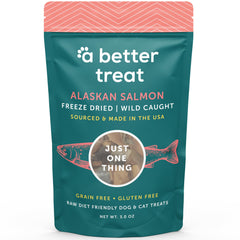 A Better Treat freeze dried salmon treats in packaging offer a high-value training reward.