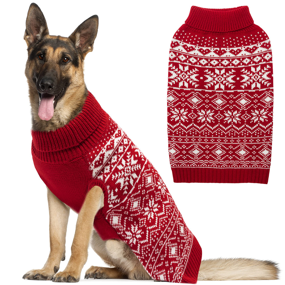 ABFEKIEA dog sweater with snowflake pattern for festive winter looks and warmth.