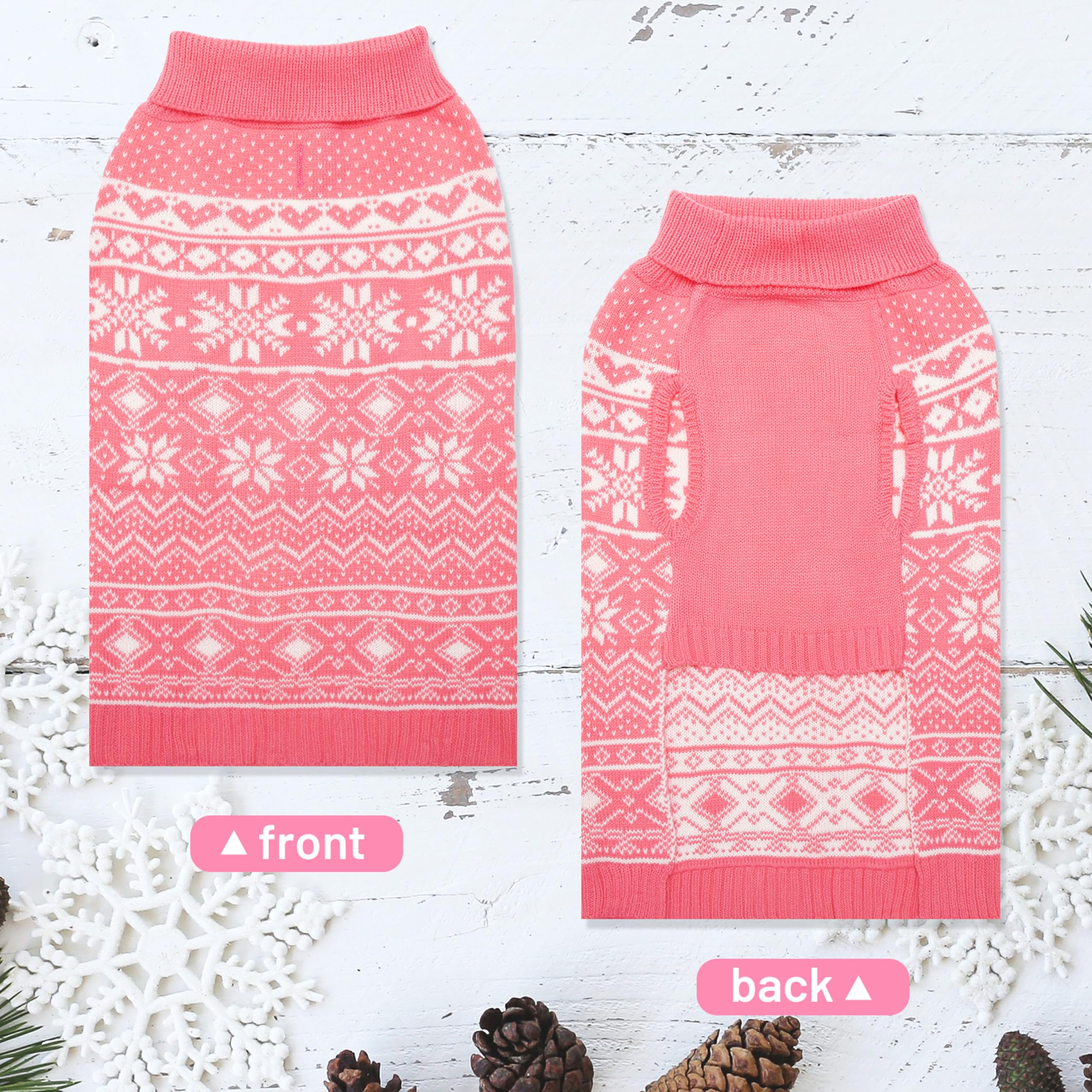 ABFEKIEA suéter con estampado de copos de nieve para perros.