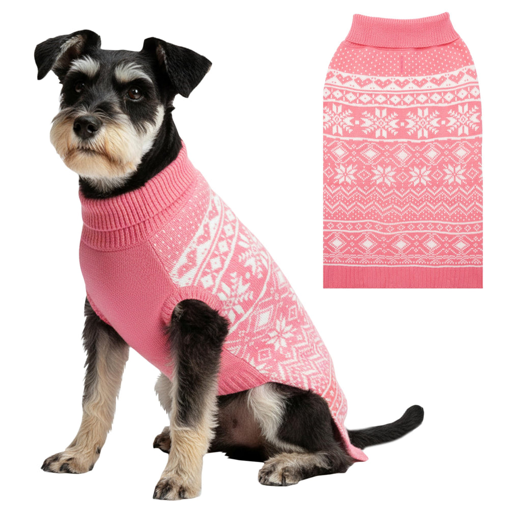 ABFEKIEA suéter para perro con copos de nieve, perfecto para Navidad.