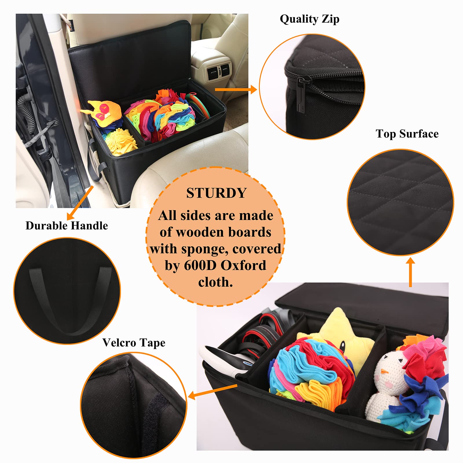 Ablechien dog seat extender side view highlighting extended room for lounging