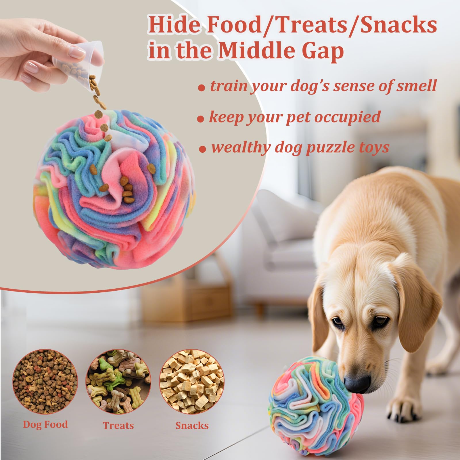 Ablechien Snuffle Ball for large-dog use slows feeding during play