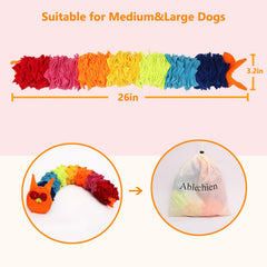 Ablechien Rainbow Snake puzzle toy demonstrates foraging and scent driven exploration