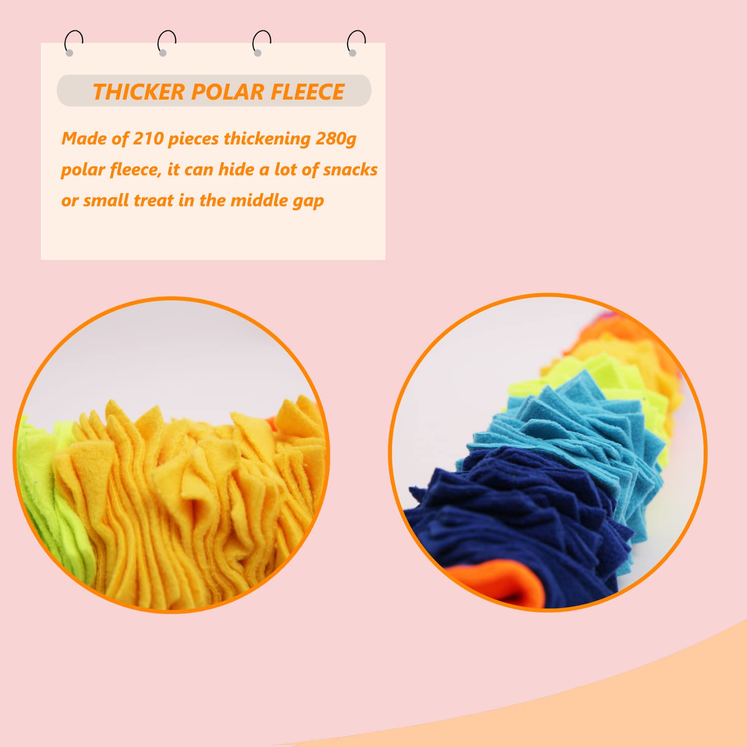 Ablechien Snuffle snake close up highlights durable polar fleece construction