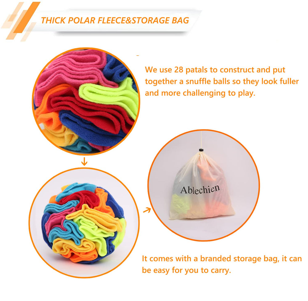 Ablechien Snuffle Ball soft-durable-material offers safe, long-lasting exploration.