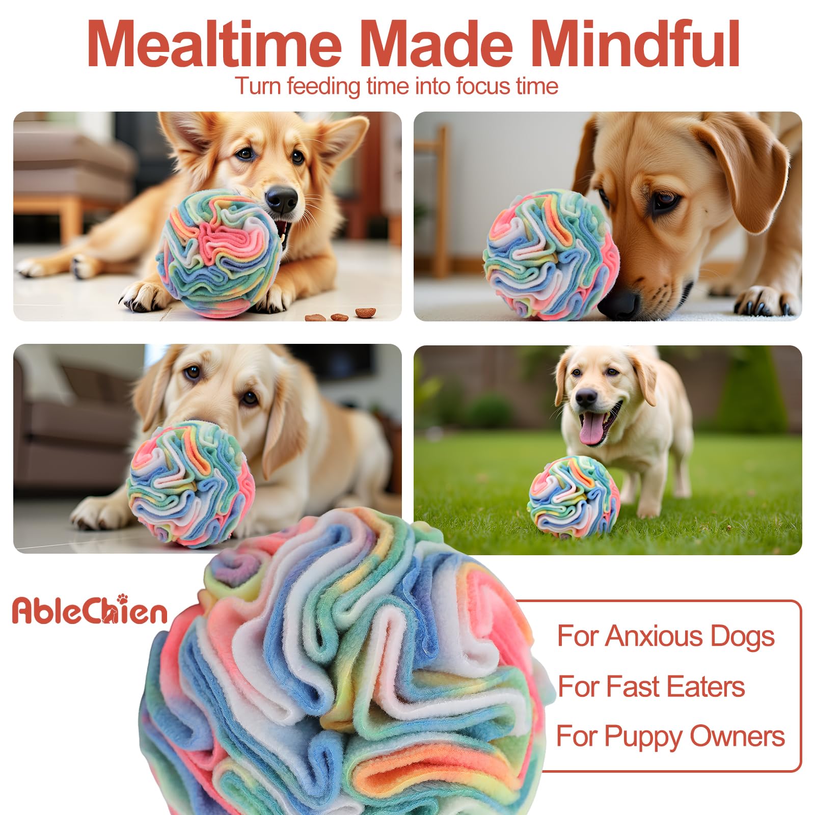 Ablechien Snuffle Ball after washing showing easy-clean design for quick maintenance