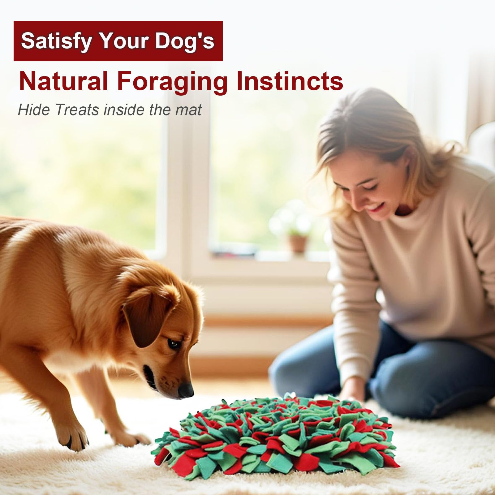 Ablechien Snuffle Mat different sizes illustrates suitability for pets of all sizes.