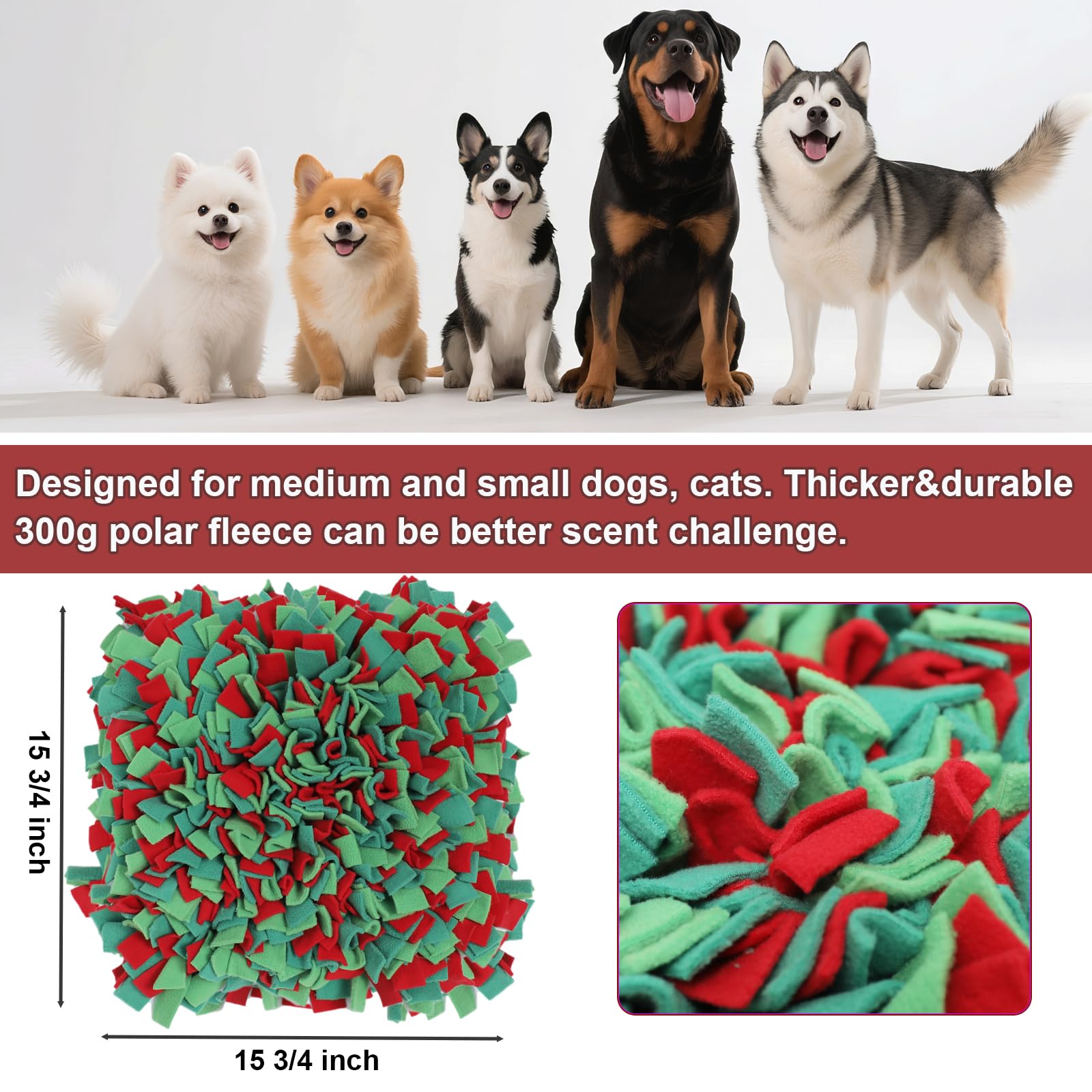Ablechien Snuffle Mat non-slip back provides stable surface during play.