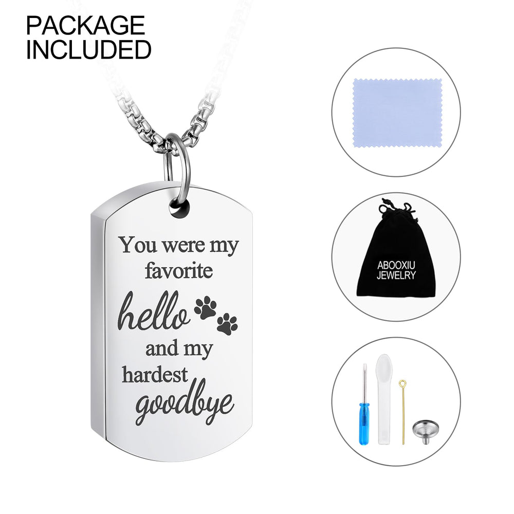 Abooxiu dog urn necklace gift close-up, ideal keepsake for loved ones
