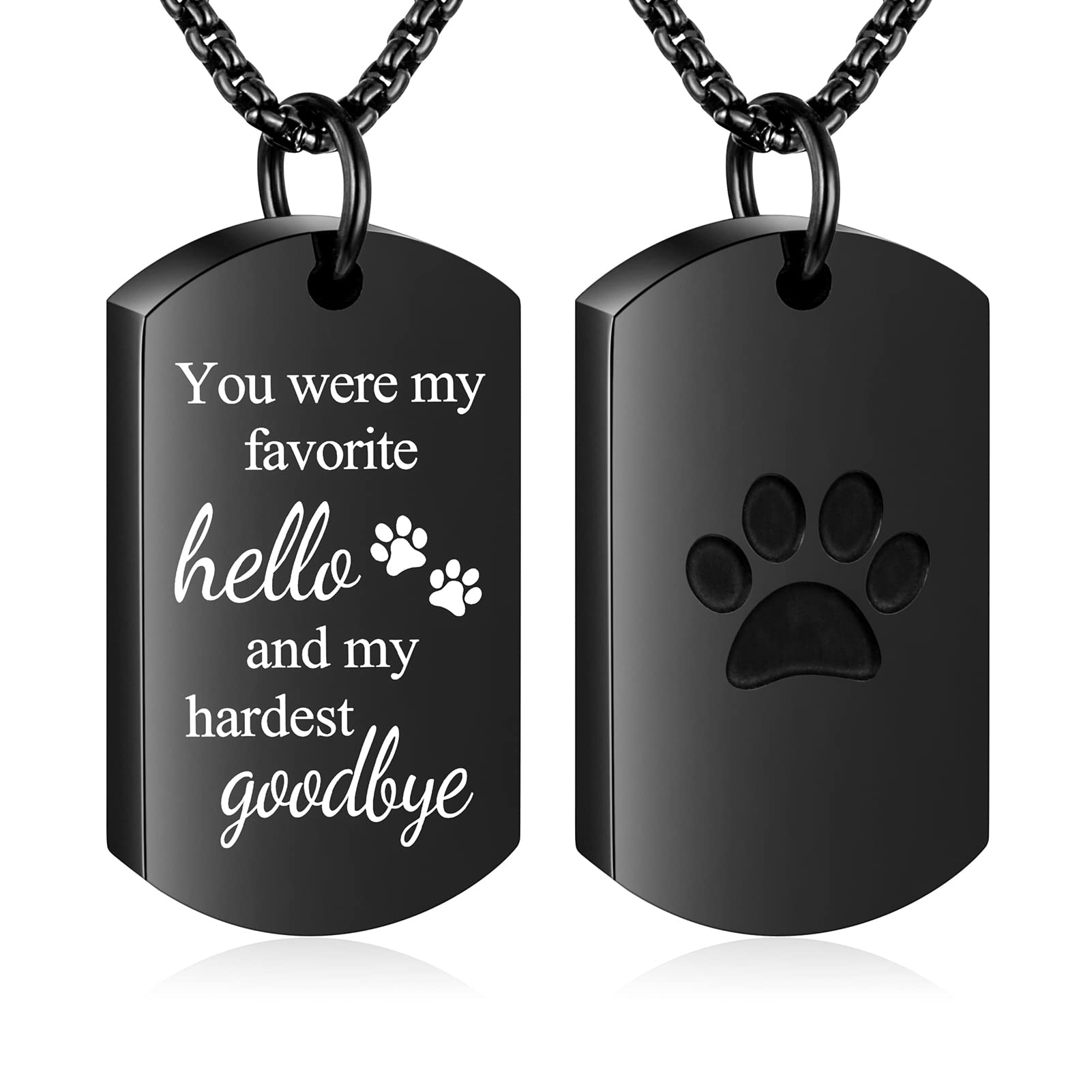 Abooxiu collar-urna con huella, memorial portátil para mascota