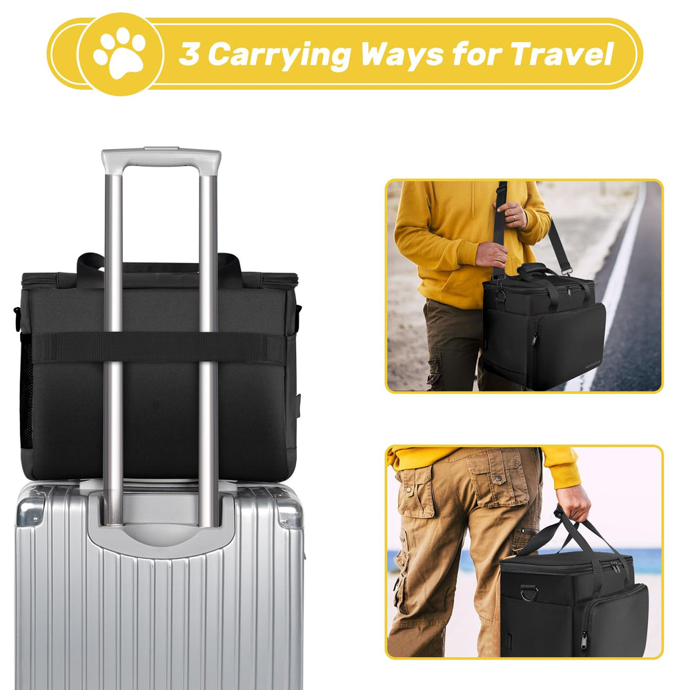 Abrimelodi dog travel bag adjustable divider flexible packing.