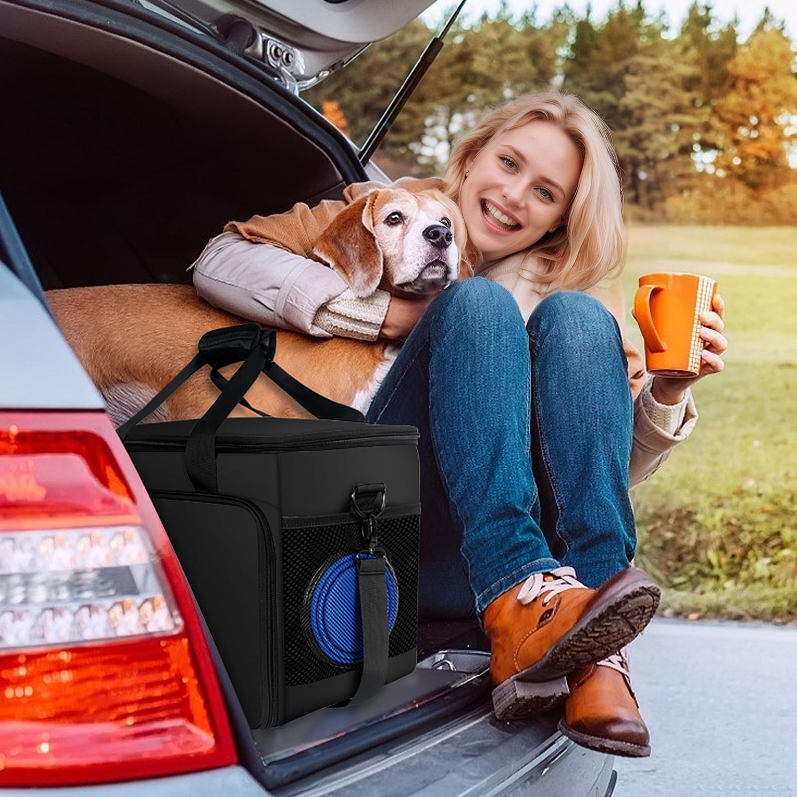 Abrimelodi dog travel bag airline-approved for easy travel.
