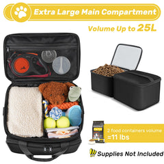 Abrimelodi dog travel bag food containers keep kibble fresh during trips.