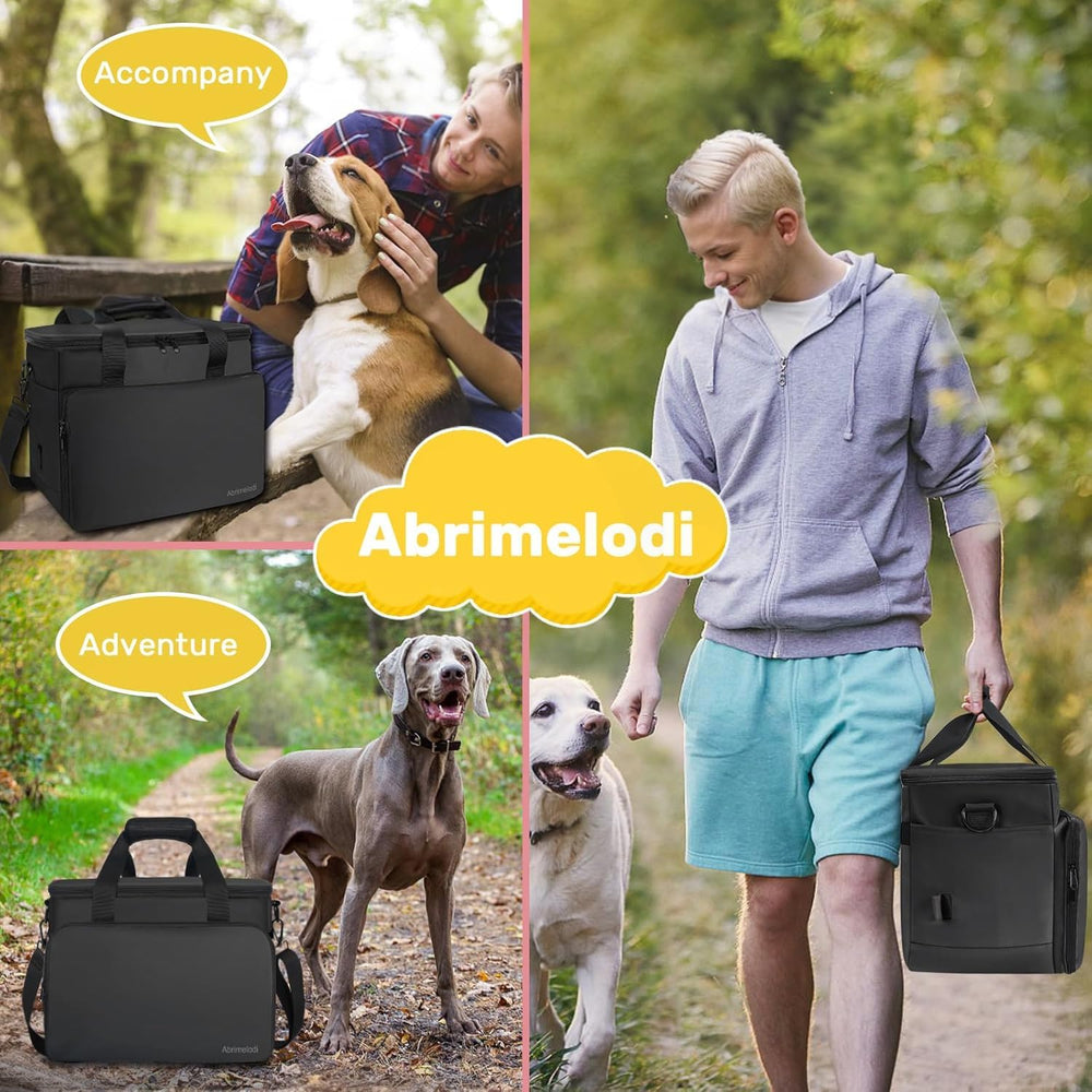 Abrimelodi dog travel bag leak-proof lining protects food.