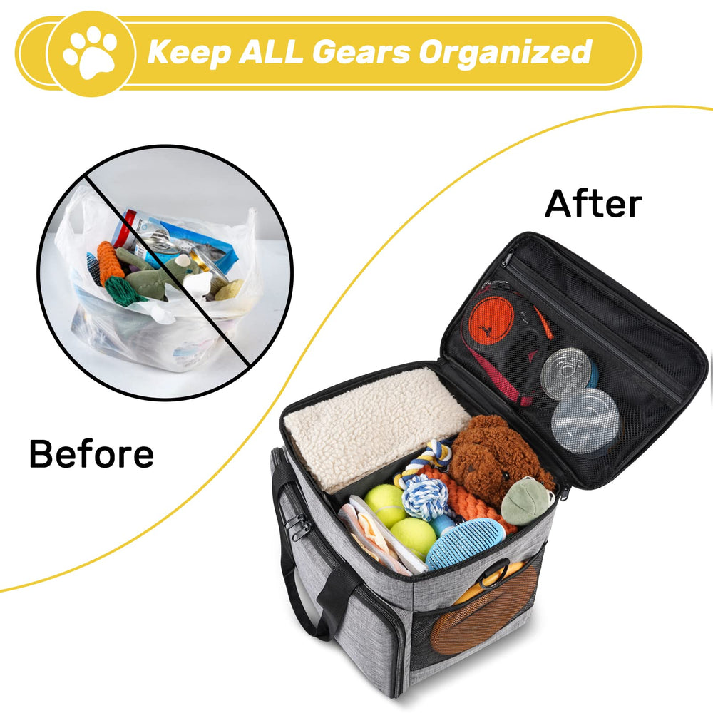 Abrimelodi bag with poop bag dispenser simplifies cleanup on walks