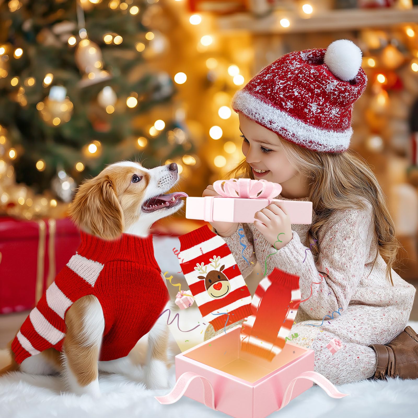 ABRRLO turtleneck winter sweater keeps pets warm and stylish.
