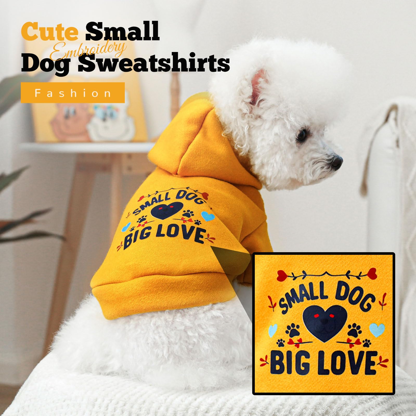 ABRRLO small dog hoodie with leash hole for harness-friendly walks