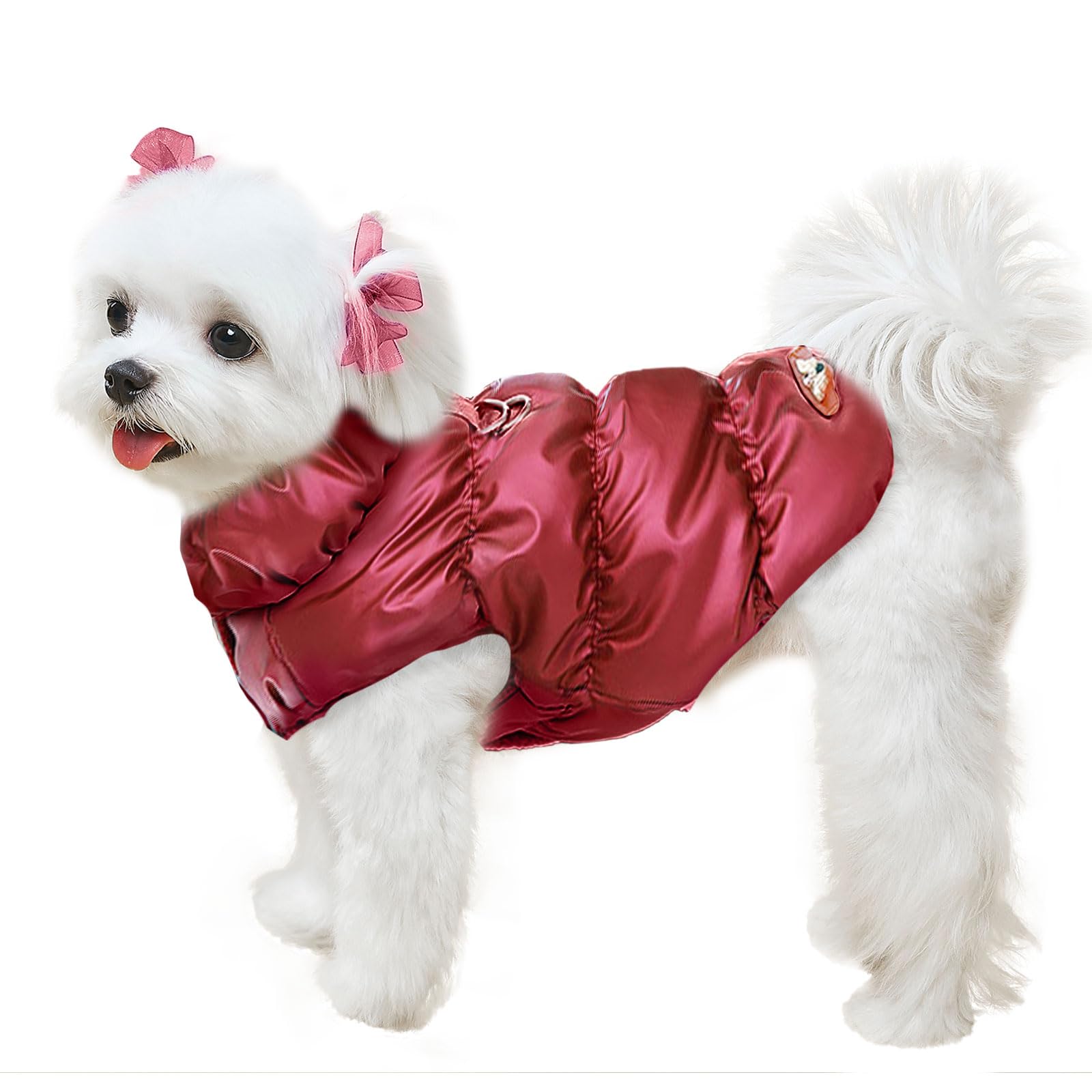 ABRRLO winter warm dog jacket close-up fleece highlights cozy warmth during chilly outings.