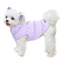ABRRLO winter warm dog jacket with harness ring for secure leash attachment in cold weather.