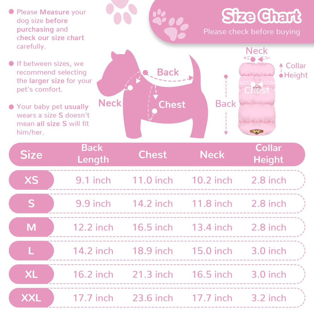 ABRRLO Winter Warm Dog Jacket interior fleece lining adds cozy insulation