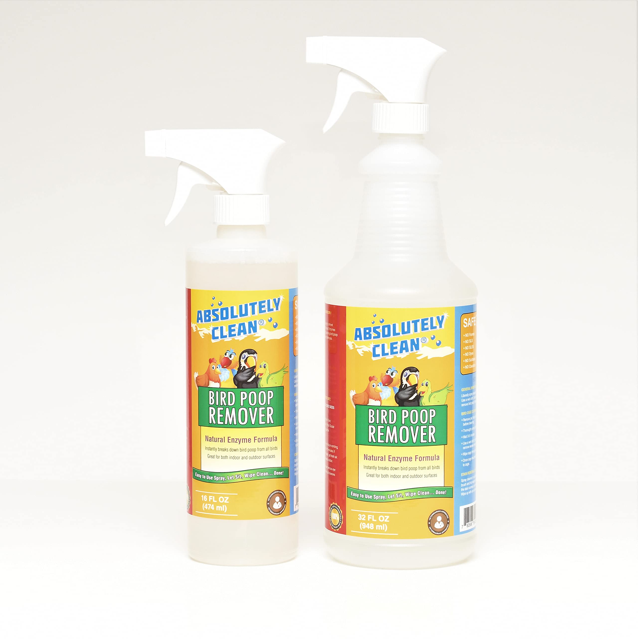 Absolutely Clean Bird Poop Remover on outdoor patio furniture cleaning tough spots.