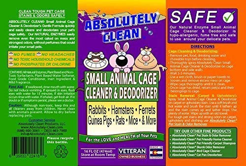 Absolutely Clean cage cleaner on metal cage surface demonstrates stain removal.
