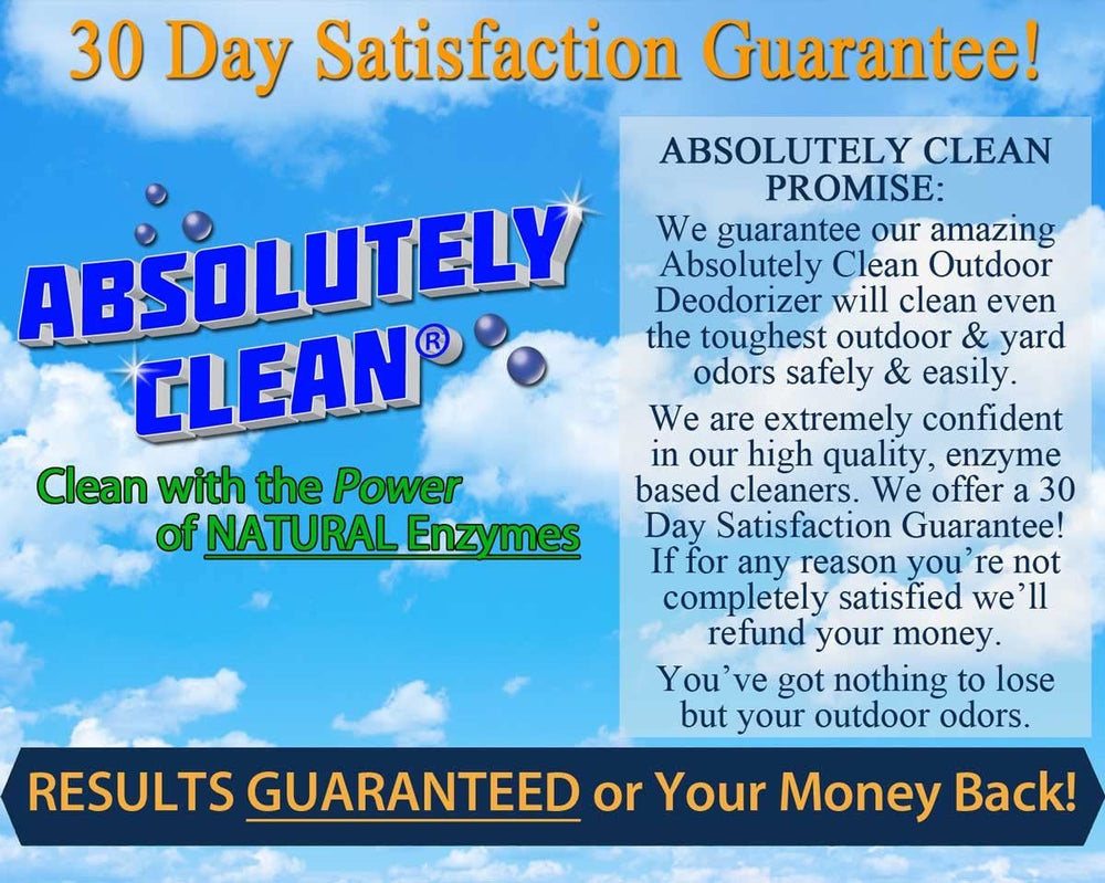 Absolutely Clean Outdoor Deodorizer on deck and fence area freshens outdoor spaces.