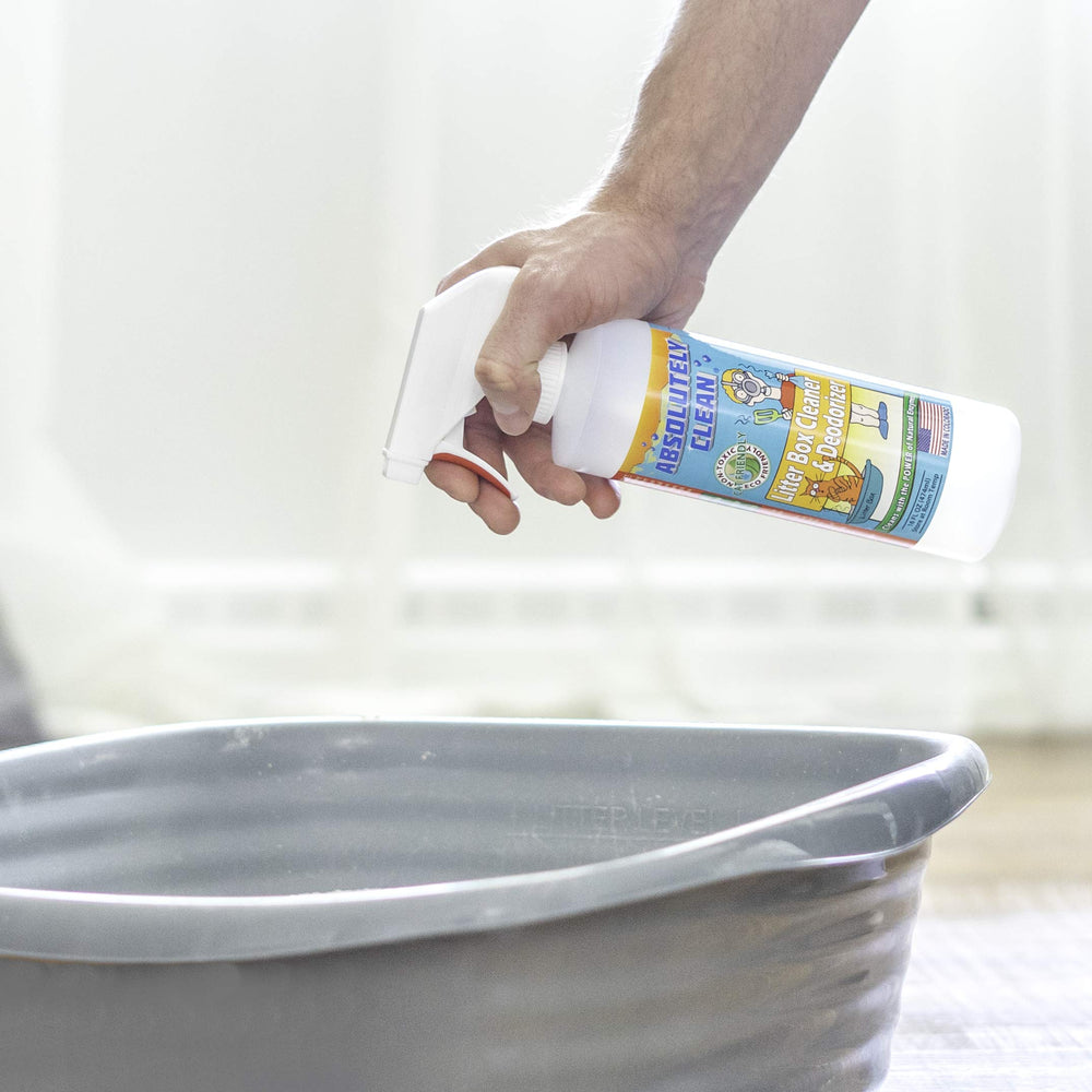 Absolutely Clean Litter Box in-use room freshness image shows how odor elimination can refresh surrounding spaces.