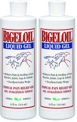 Absorbine Bigeloil Liniment Gel bottle on display for easy massage relief.
