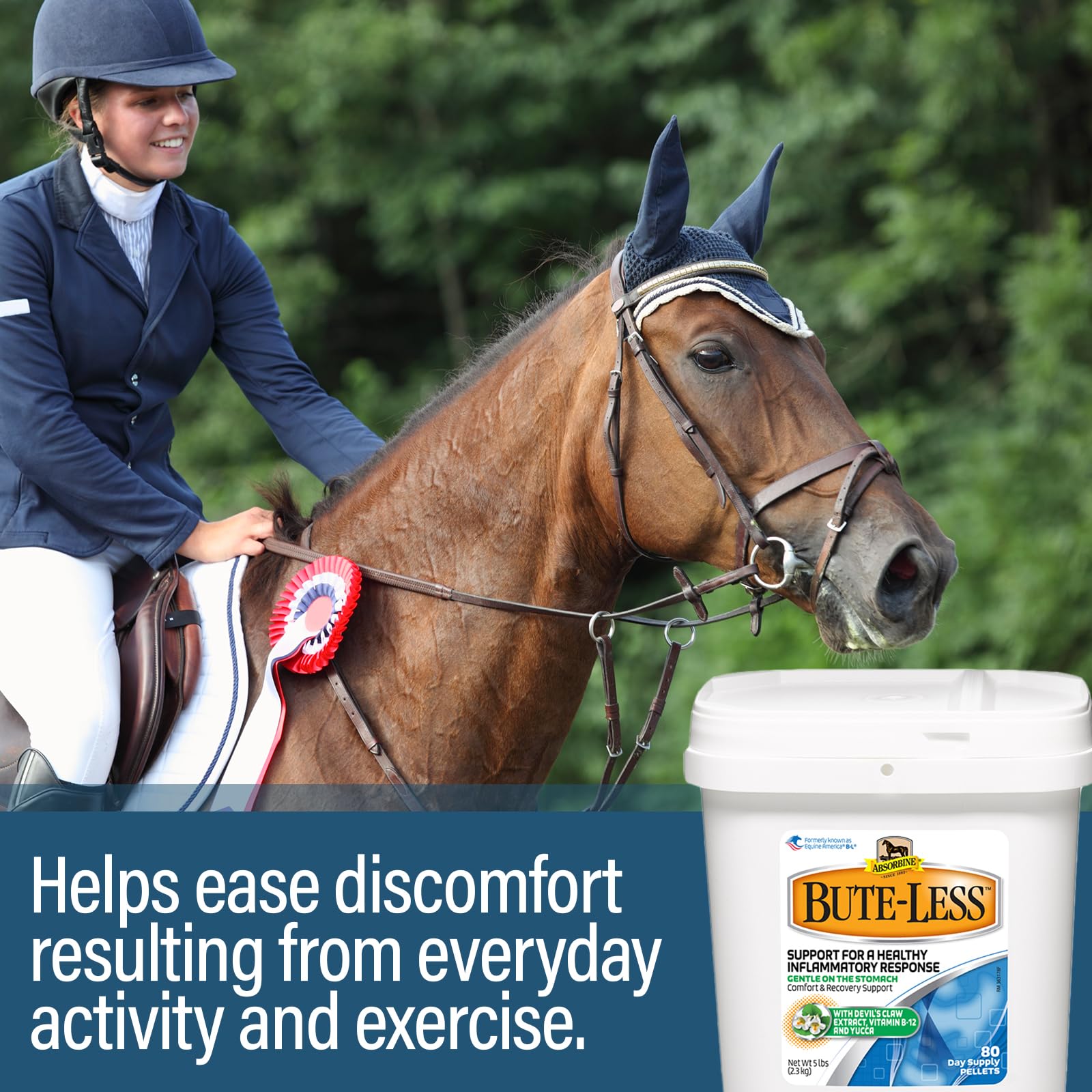 Absorbine Bute-Less pellets feature Devil's Claw for comfort support.