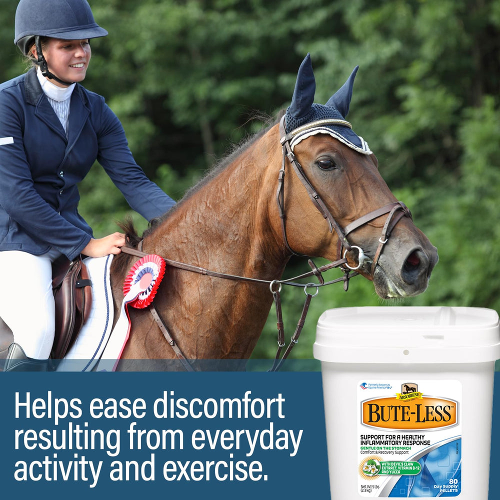 Absorbine Bute-Less pellets feature Devil's Claw for comfort support.