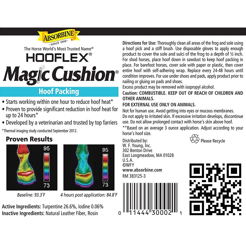 Absorbine Hooflex Magic Cushion being applied to a hoof for easy-use relief