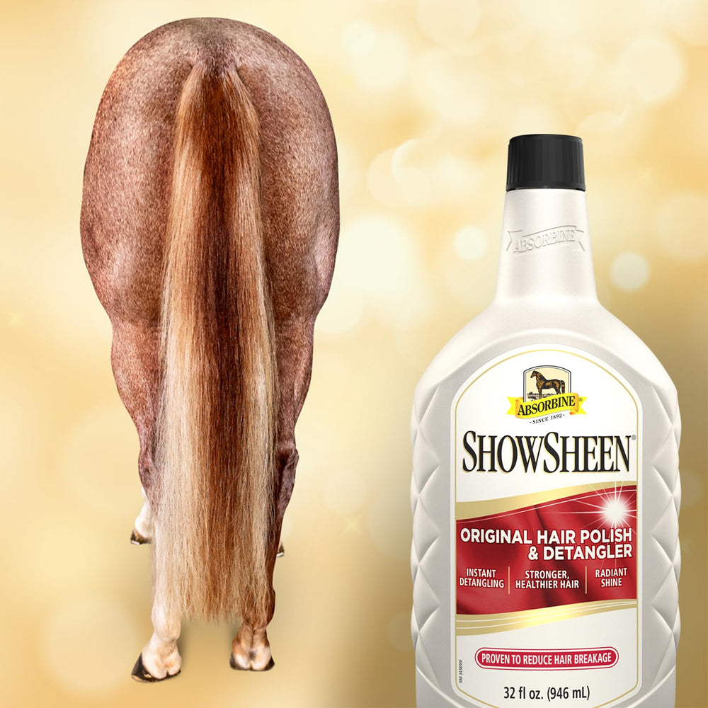 Absorbine ShowSheen coats each strand for potential breakage reduction with regular use.