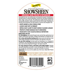 Absorbine ShowSheen on a horse mane showing detangling for smoother grooming.