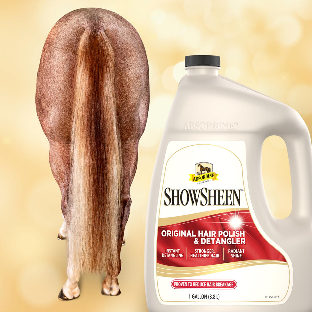 Absorbine ShowSheen radiant shine after brushing on glossy coat
