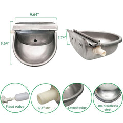Abustle pig water bowl front view with water level for monitoring