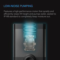 AC Infinity pump with three interchangeable nozzles for hydroponics connections.