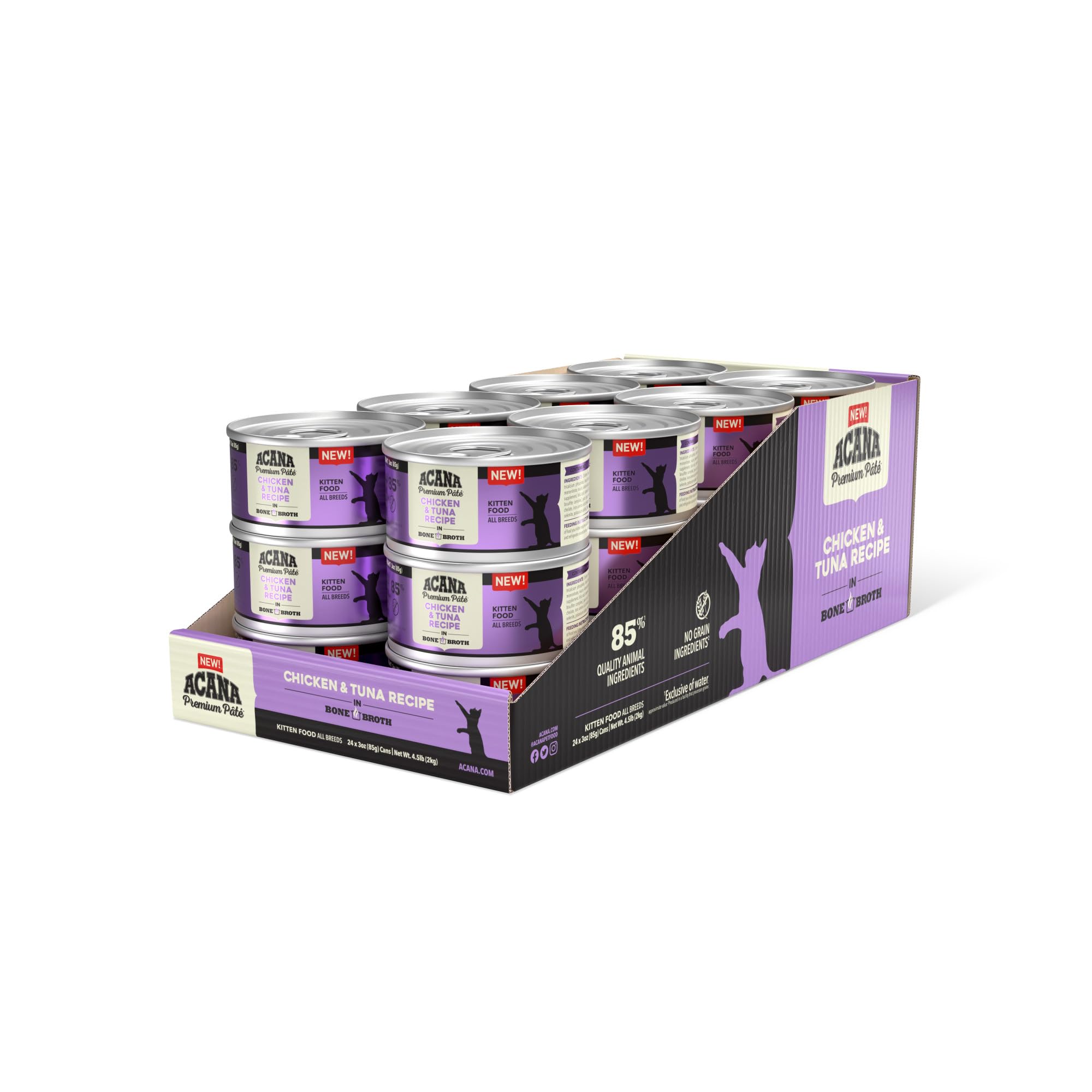 ACANA Premium Pate Kitten bowl closeup shows protein-rich meal for growth