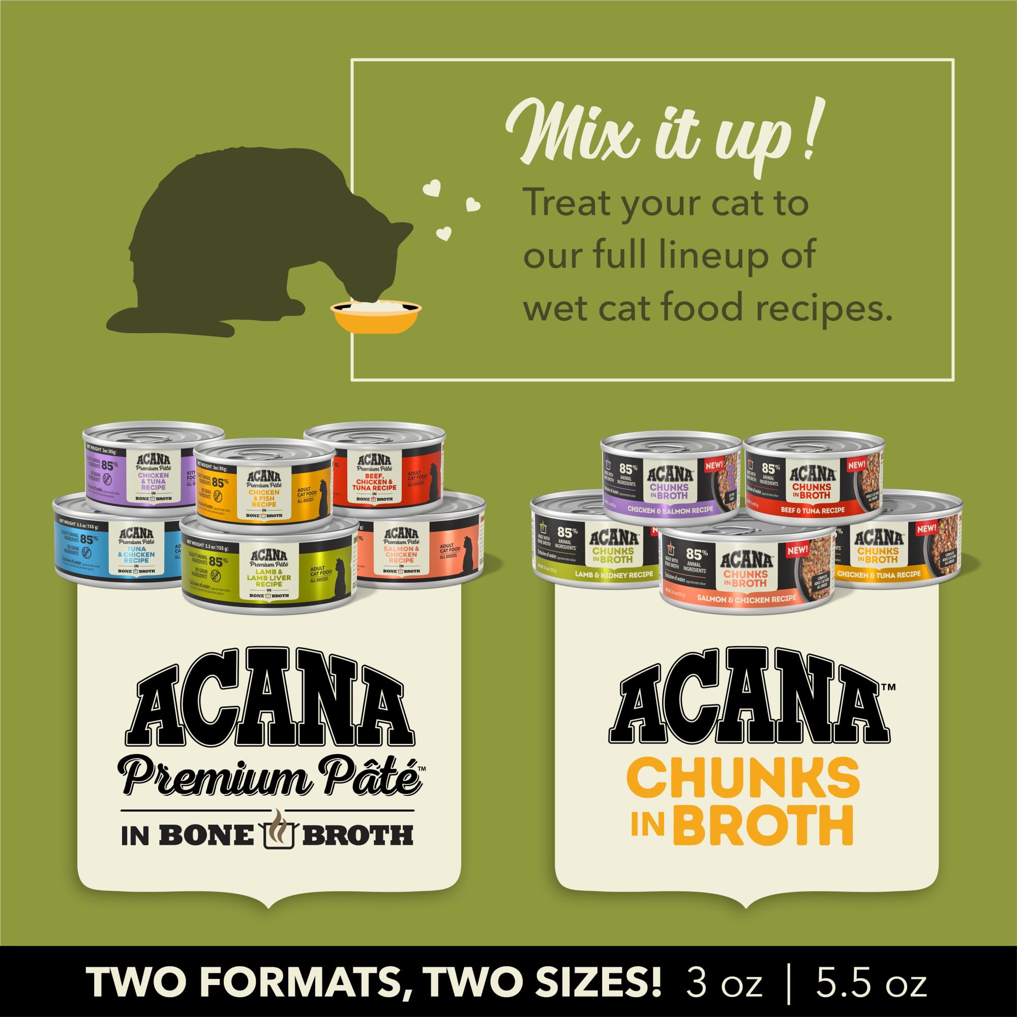 ACANA Premium Pate Kitten tuna-chunk closeup emphasizes high-protein seafood source
