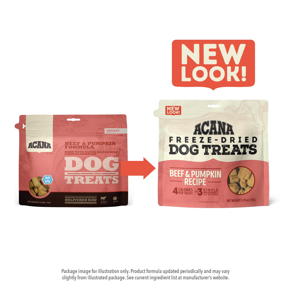 ACANA Singles training moment with a dog, featuring protein-rich beef and pumpkin rewards.