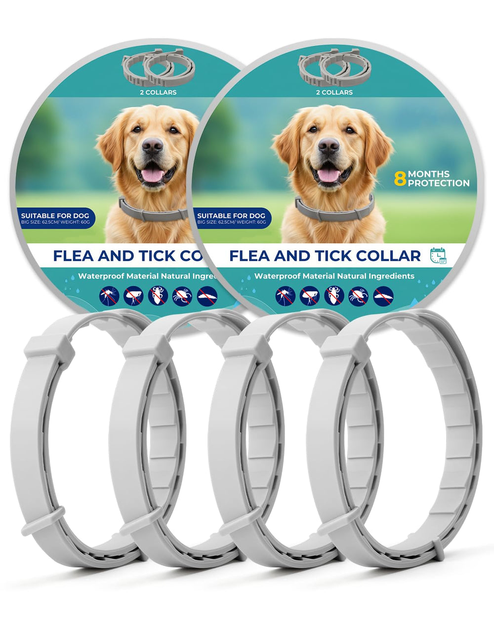 Accecraft flea collar for dogs packaging shows natural essential oils for long-lasting protection