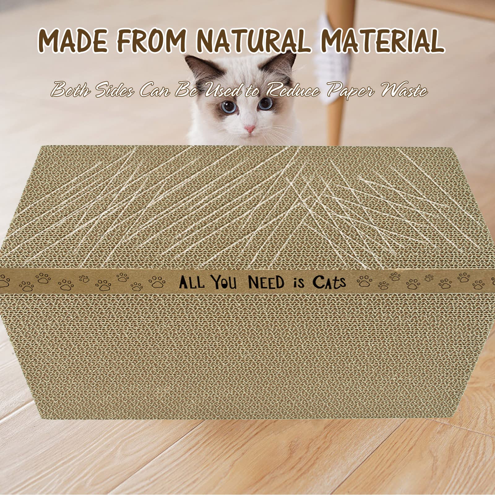 AccEncyc Cardboard Scratcher Pads in use with cat scratching to protect furniture