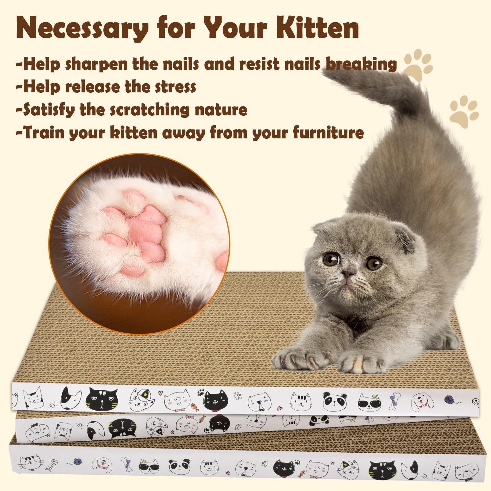 AccEncyc reversible cat scratching board provides double life for enthusiastic scratchers.
