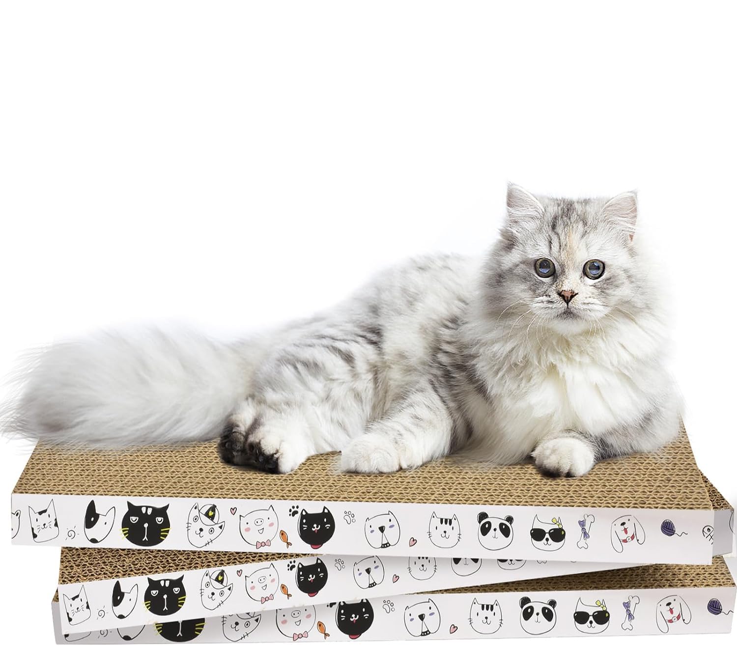 AccEncyc three-pack cat scratcher refill with durable dual-sided pads for long-lasting use.