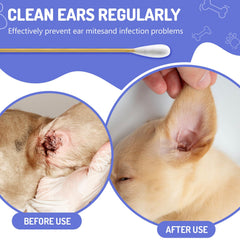 Accesfire dog ear swabs 6inch bamboo handle for deeper cleaning and comfort