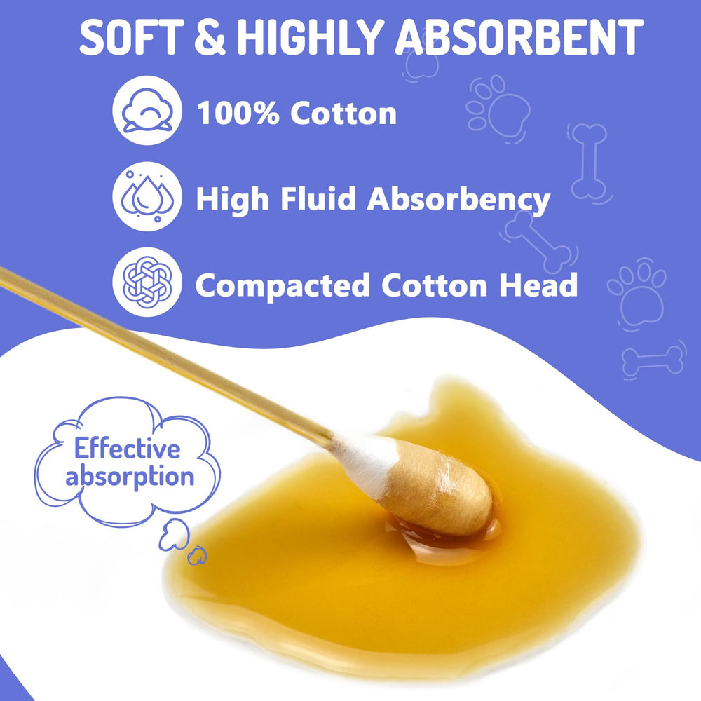 Accesfire large dog ear swabs absorption detail – high liquid capacity for quick cleaning.