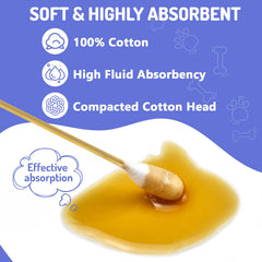 Accesfire large dog ear swabs absorption detail – high liquid capacity for quick cleaning.