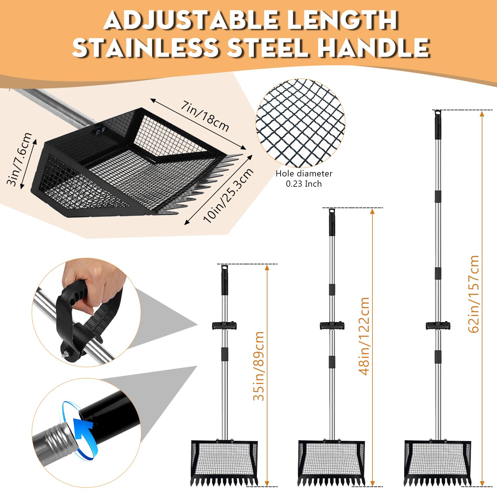 Accoglie ergonomic nonslip grip reduces back strain during long coop cleaning sessions.